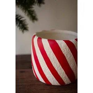 Set of 3 Concrete Candy Cane Planters 3