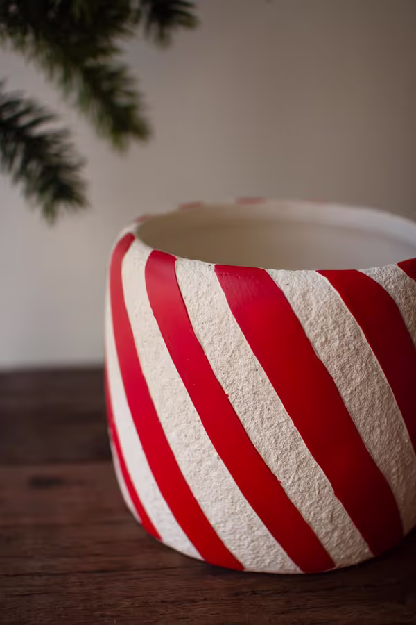 Set of 3 Concrete Candy Cane Planters