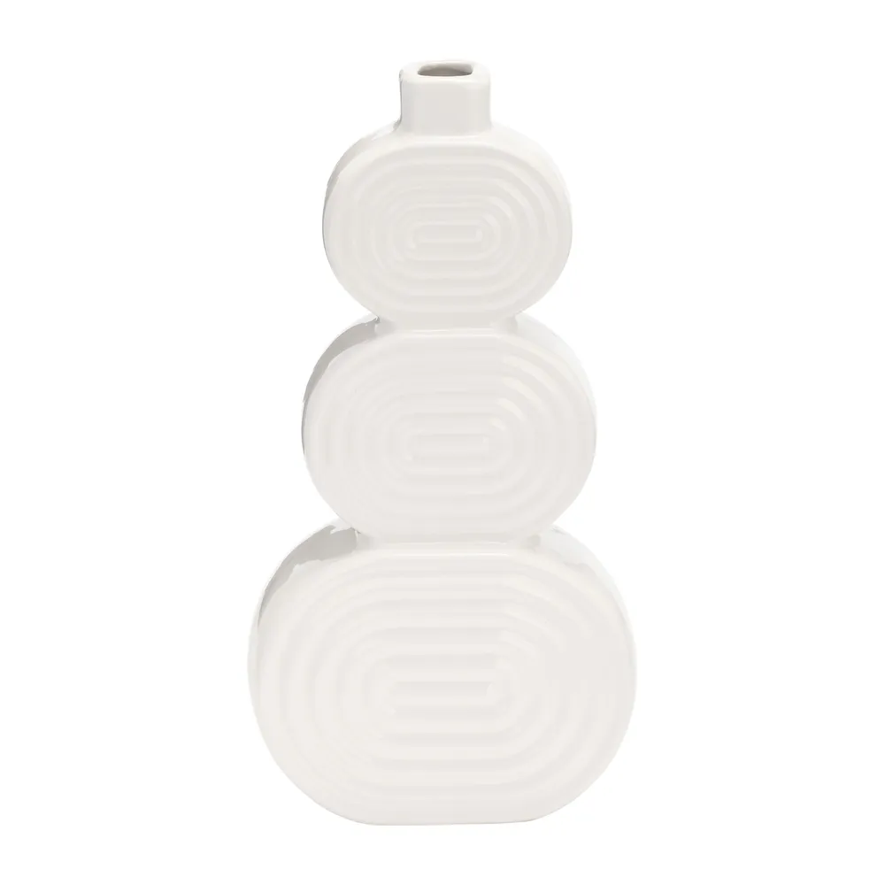 LEONAGATE WHITE VASE 12 (IN)