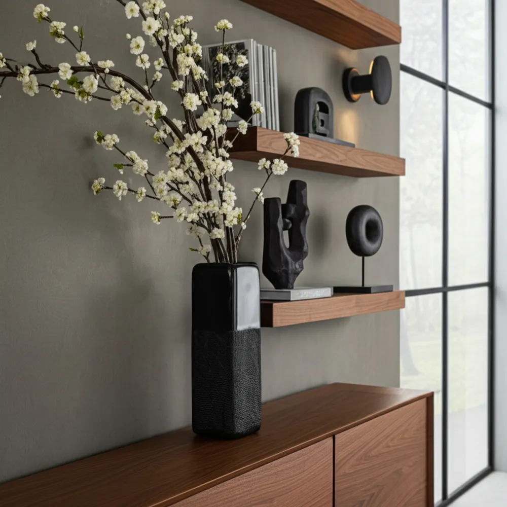 BECKHAVEN BLACK VASE 18 (IN)