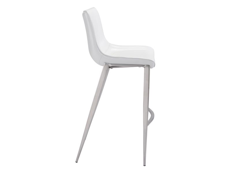 Magnus Barstool White & Silver 3