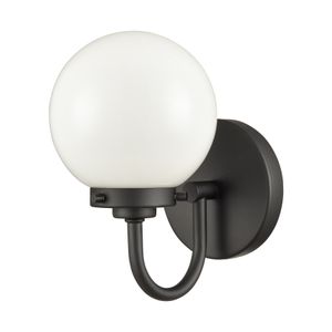 Fairbanks 8.5'' High 1-Light Sconce - Matte Black with Opal 2