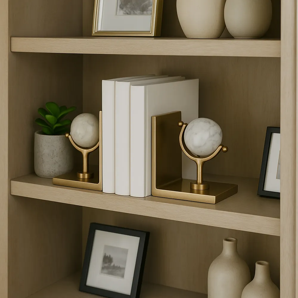 NELSONVALE SET OF 2 GOLD DECOR 7 (IN)
