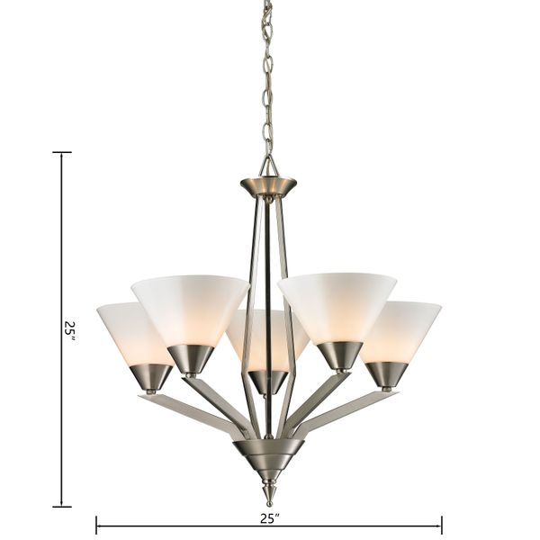 Tribecca 25'' Wide 5-Light Chandelier - Brushed Nickel