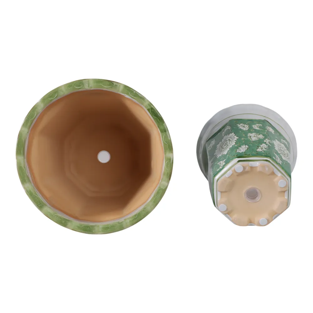 AIDENRIDGE SET OF 2 GREEN PLANTER 8 (IN)