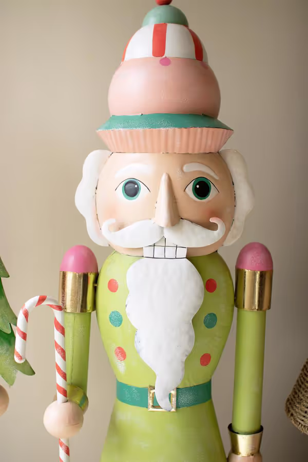 Set of 2 Life-Size Painted Metal Nutcrackers