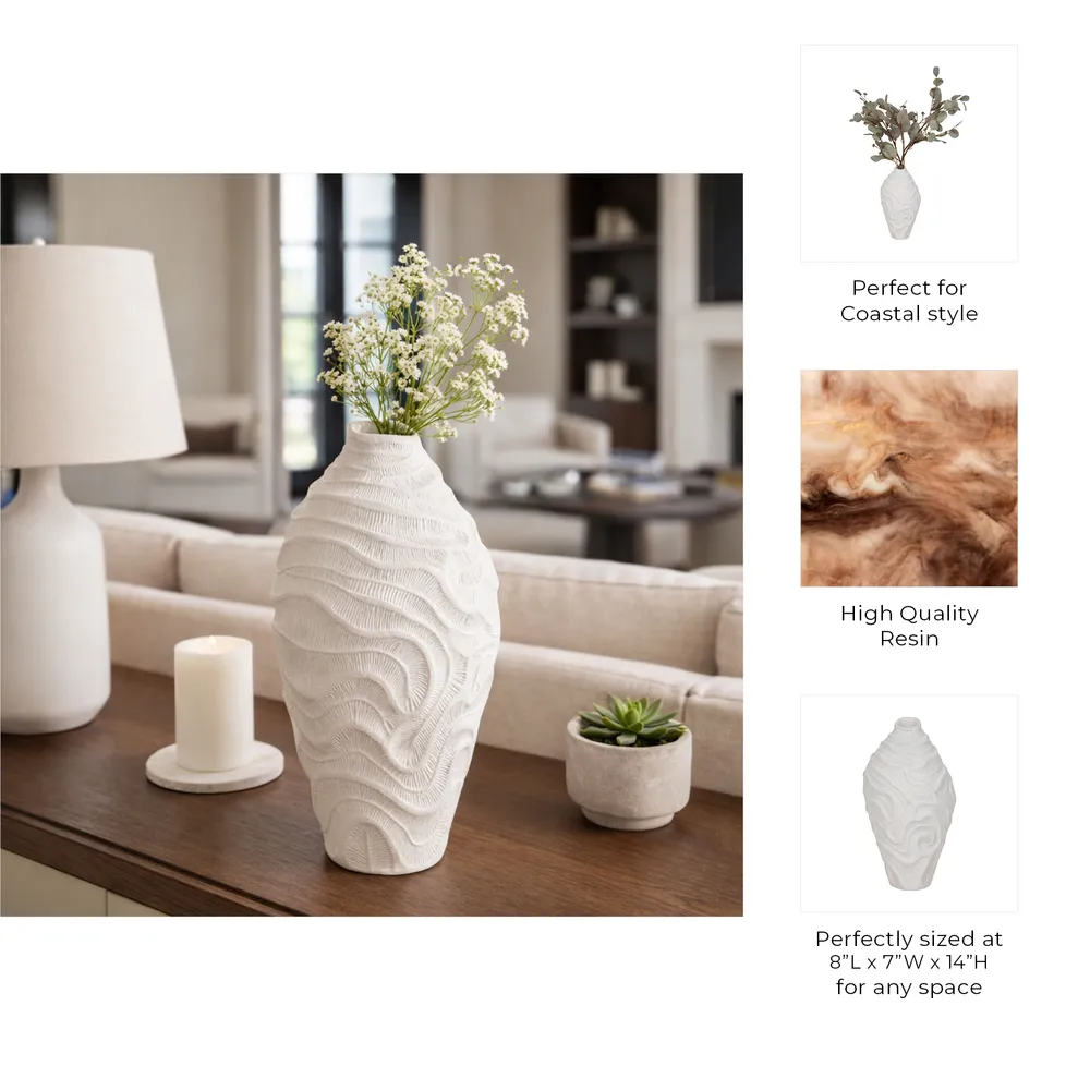 CAMDENSHAW WHITE VASE 14 (IN)