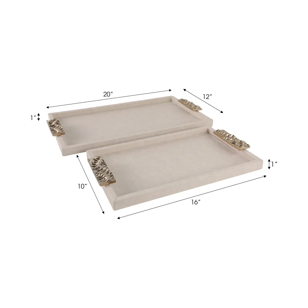 LANE SET OF 2 IVORY TRAY 1 (IN)