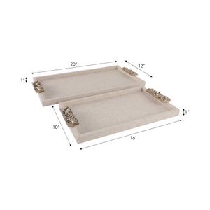 LANE SET OF 2 IVORY TRAY 1 (IN) 8