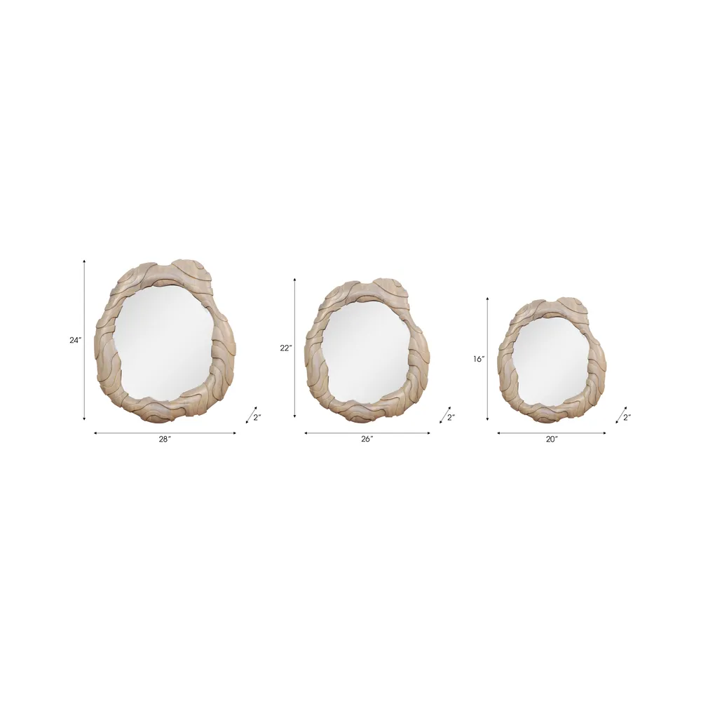 ELLERYRIDGE SET OF 3 BROWN MIRRORS 24 (IN)