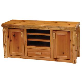 Cedar Log Entertainment Center - Coffee