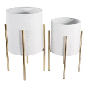 HAYFORDTON SET OF 2 WHITE PLANTER 23 (IN) 7