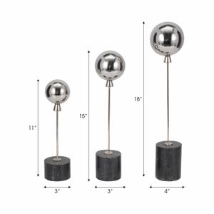 RAFESTONE SET OF 3 SILVER DECOR 18 (IN) 8