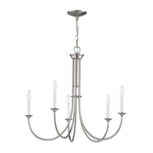 Meadowview 28'' Wide 5-Light Chandelier - Brushed Nickel 2