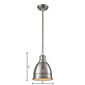 Carolton 8'' Wide 1-Light Mini Pendant - Brushed Nickel 2