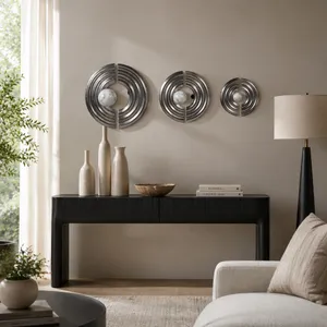 GASTONVIEW SET OF 3 SILVER METAL WALL 4 (IN) 11