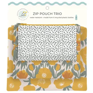 Icelandic Poppies Gold Zip Pouch Trio (set 3) 3