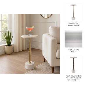 DREWBEACH GOLD TABLE 24 (IN) 10