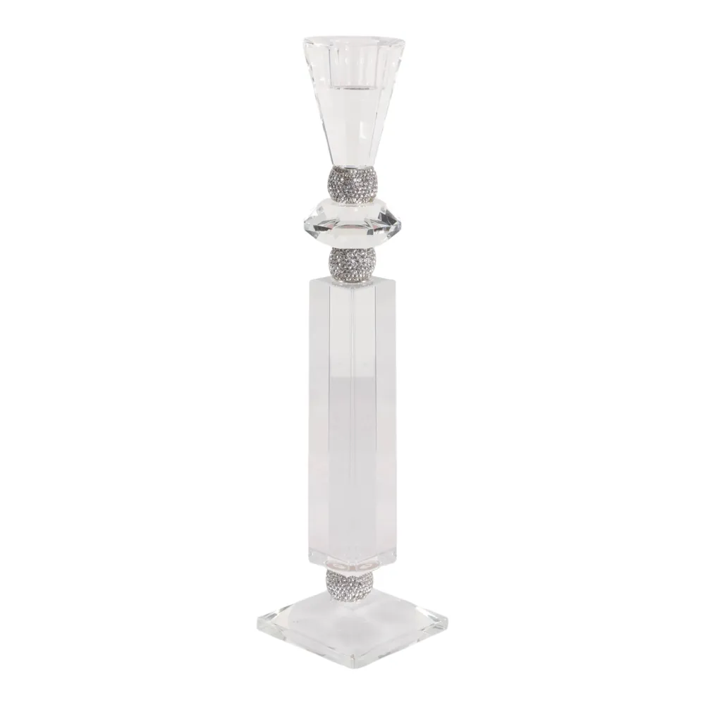 GRANLEYSHAW CLEAR CANDLE HOLDER 12 (IN)
