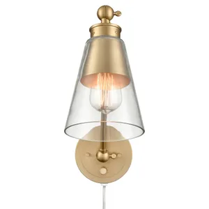 Albany 9.25″ High 1-Light Swingarm Sconce - Brushed Gold 3