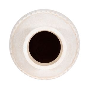 12" TRADITIONAL TEXTURED TERRACOTTA VASE, IVORY 6