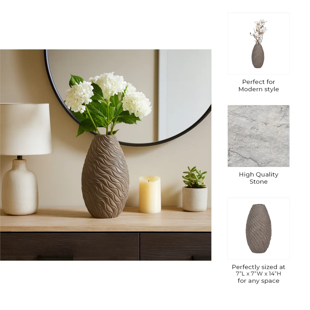 ROYVALE BROWN VASE 14 (IN)