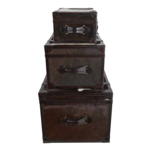 DECLANMOOR SET OF 3 BLACK TRUNK 15 (IN) 7