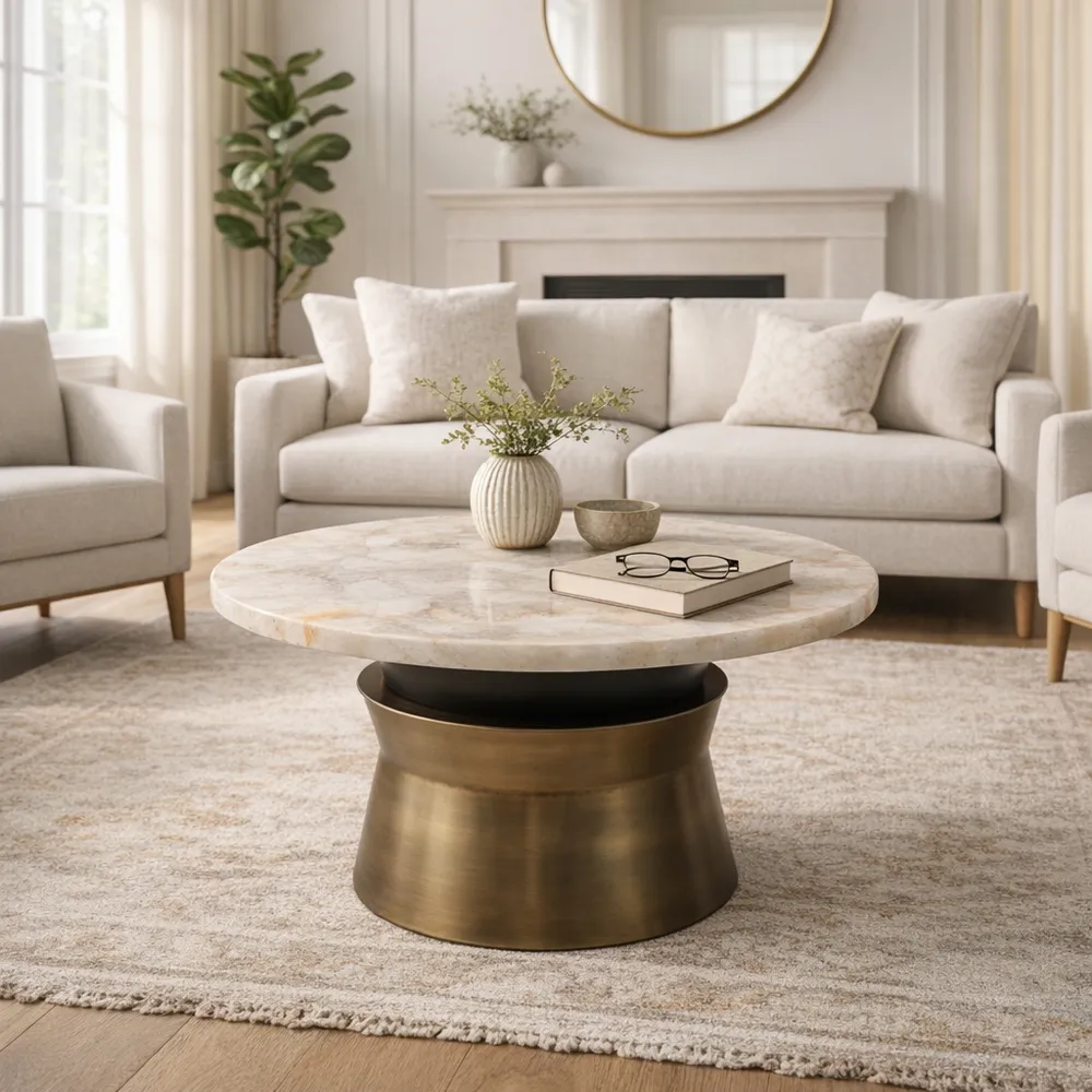 COLVINPORT GOLD COFFEE TABLE 17 (IN)