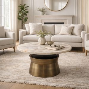 COLVINPORT GOLD COFFEE TABLE 17 (IN) 2