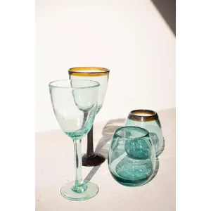 Clear Stemless Wine Glass 6