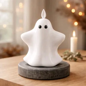 Ghost with Hands Moving Flame LED Candle 4.6x5.3in 1