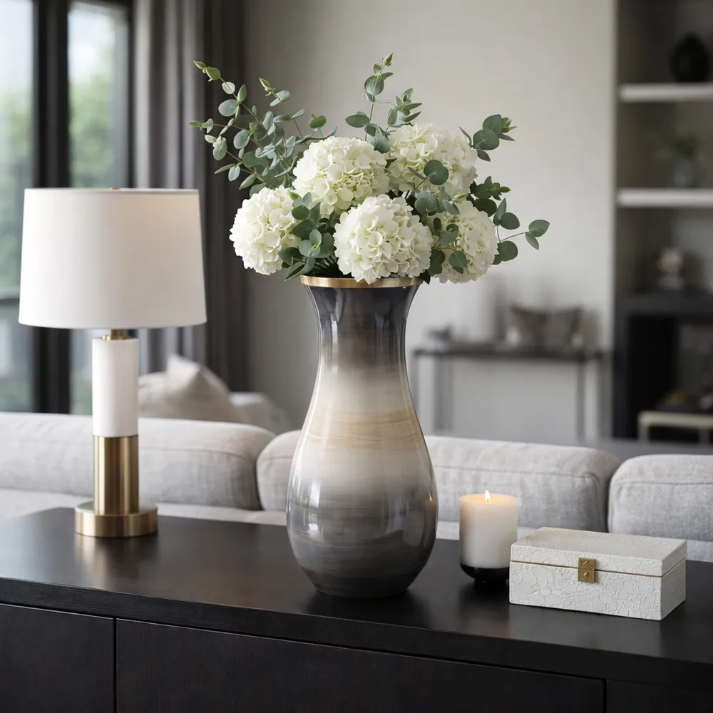 WOODSONBROOK BROWN GLASS VASE 18 (IN)