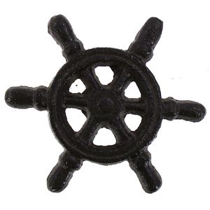 2-3/4" C/I SHIPS WHEEL DRAWER PULL/RUST 1