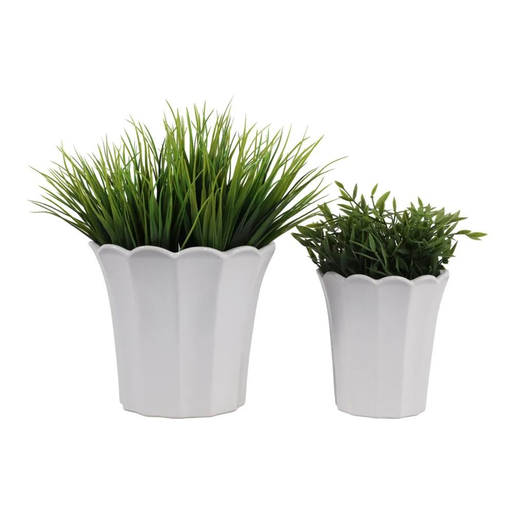 DEANGROVE SET OF 2 WHITE PLANTER 7 (IN)