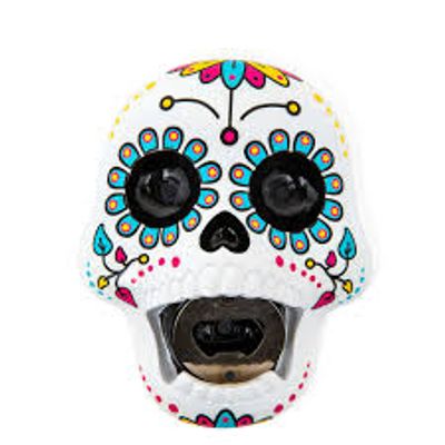 BIG BITE SUGAR SKULL BOTTLE OPENER MAGNET