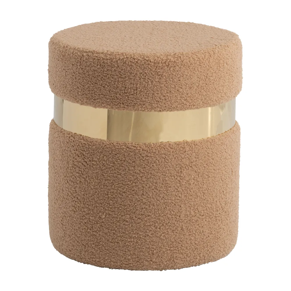 GORDENRIDGE SET OF 2 TAN OTTOMANS 18 (IN)
