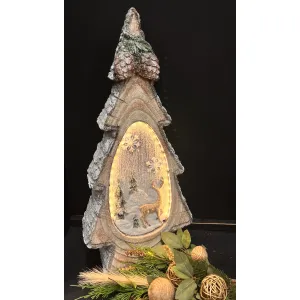 Lighted Resin Christmas Tree 10x5x22in 1