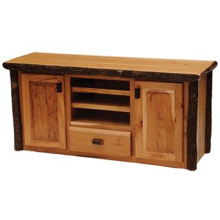 Hickory Log Entertainment Center - Espresso