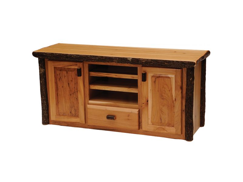 Hickory Log Entertainment Center - Cinnamon 2