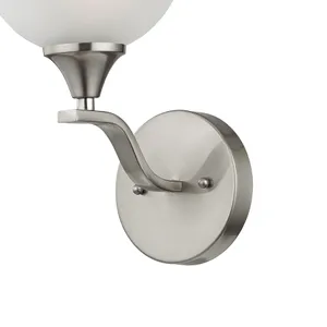 Bristol Lane 6'' Wide 1-Light Sconce - Brushed Nickel with White Glass 3