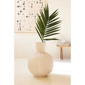 Tall Stone Composite Fluted Bulb Vase 5