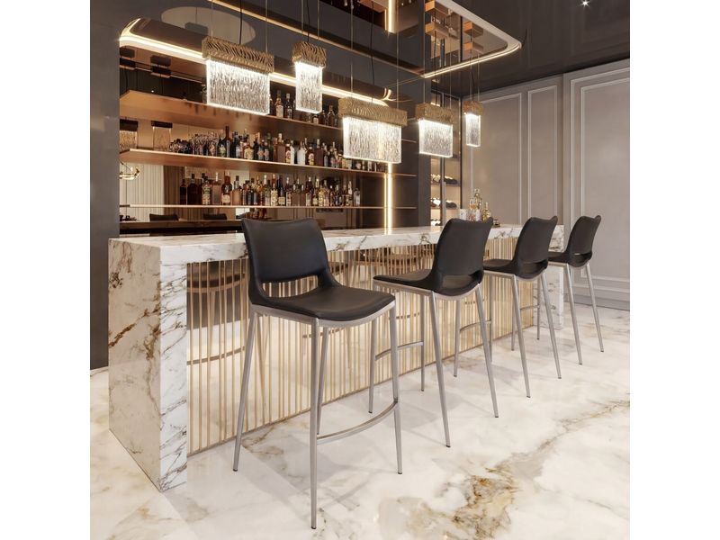 Ace Barstool Black & Silver 8