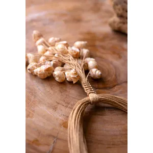 Multi-Layered Natural Jute with Shell Cluster Necklace 5