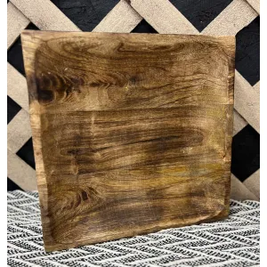 Dark Wood Square Tray 10x10x1.5in 4