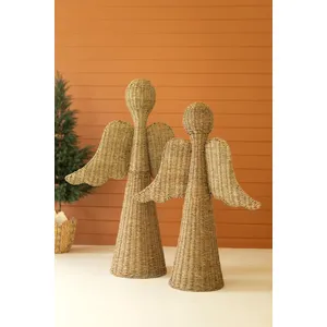 Set of 2 Large Woven Vine Angels 1