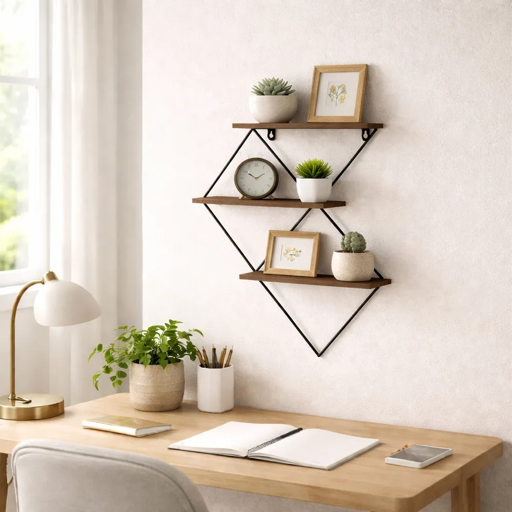 WALTBEACH BROWN WALL SHELF 21 (IN)