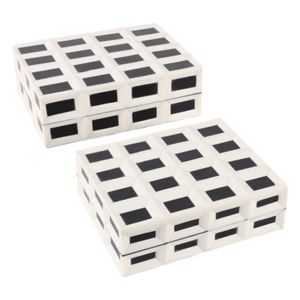 CARLINSTONE SET OF 2 WHITE BOXES 5 (IN) 1