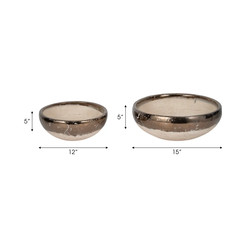 DANFORTHMILL SET OF 2 GRAY BOWLS 5 (IN)