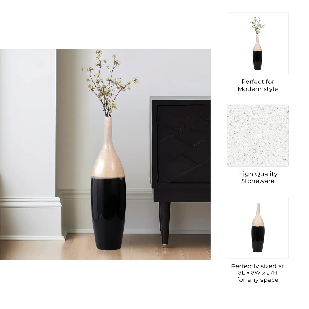 TROYSIDE WHITE VASE 27 (IN)
