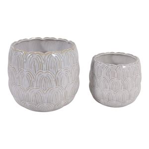 TATUMWOOD SET OF 2 IVORY PLANTER 7 (IN) 4